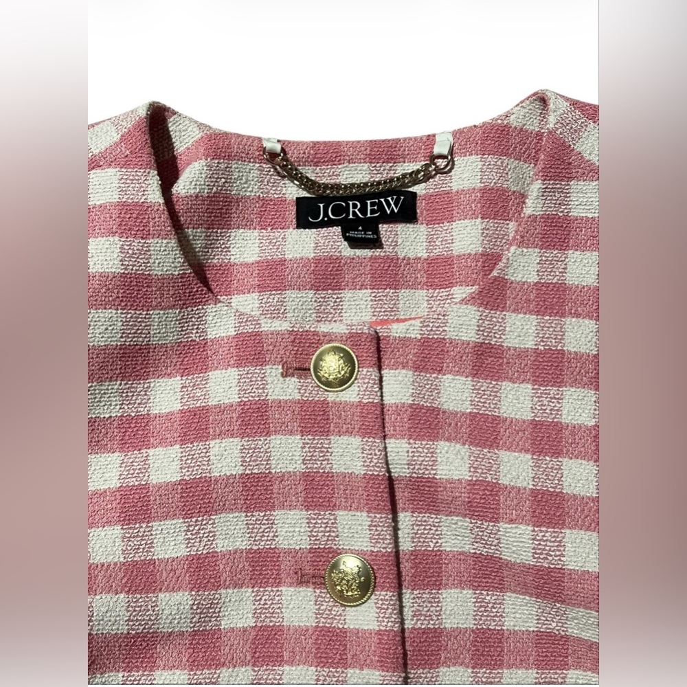 J.Crew Louisa Lady Jacket in Gingham Terry Tweed - Size 4 - Picture 7 of 11